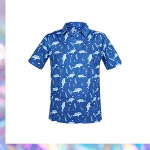 Suntasy- Men’s golf shirt Ocean Adventure Blue Dry Fit Polo Shirt